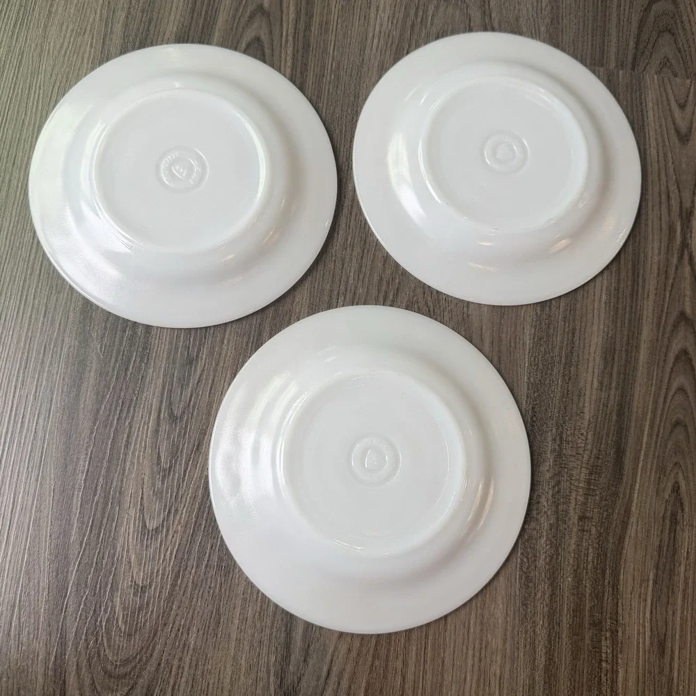 VTG 1960s Federal Milk Glass Golden Glory Salad Dessert Plates Set Of 3